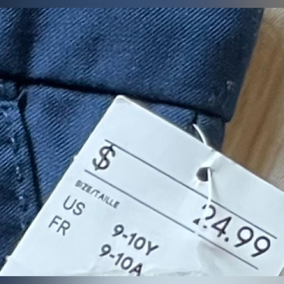 9-10 NEW H&M Woven Dress Pants / Uniform Pants, Dark Blue, Relaxed Fit - Picture 9 of 11